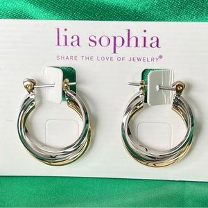 Silvertone & Goldtone Mixed Earrings Lia Sophia